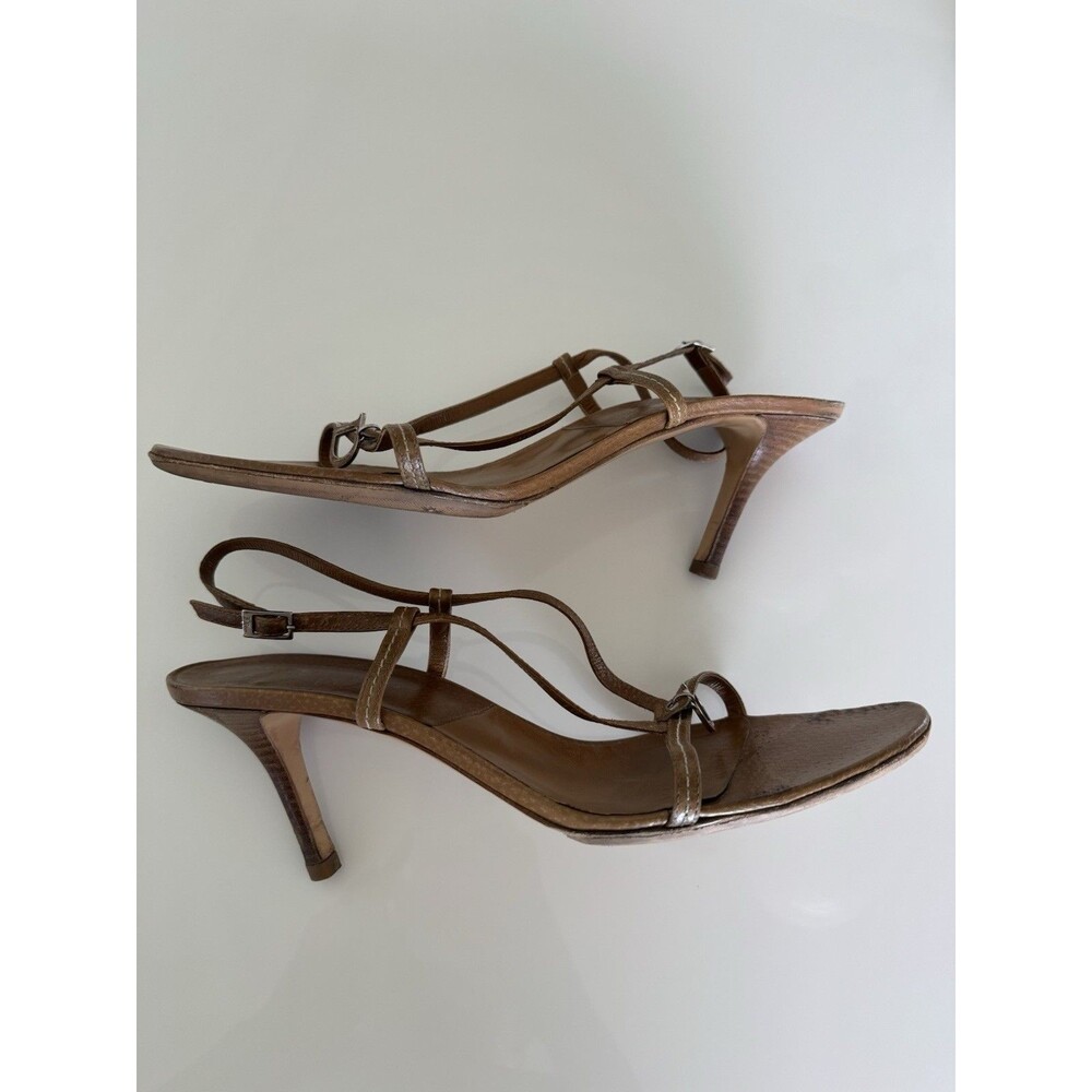 Christian Dior Vintage Galliano CD Charm Brown Leather Strappy Heels EU 41 Shoes - Picture 5 of 9